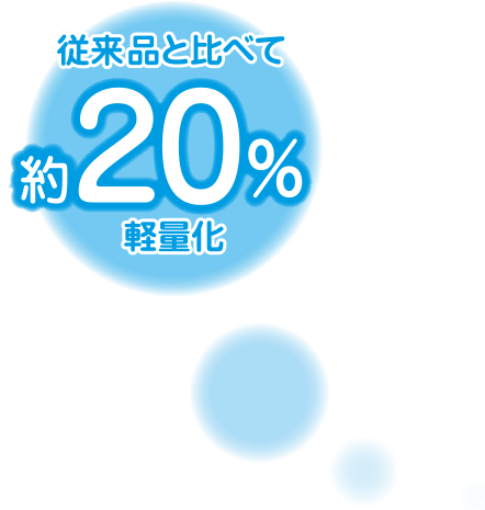 従来品と比べて約20%軽量化